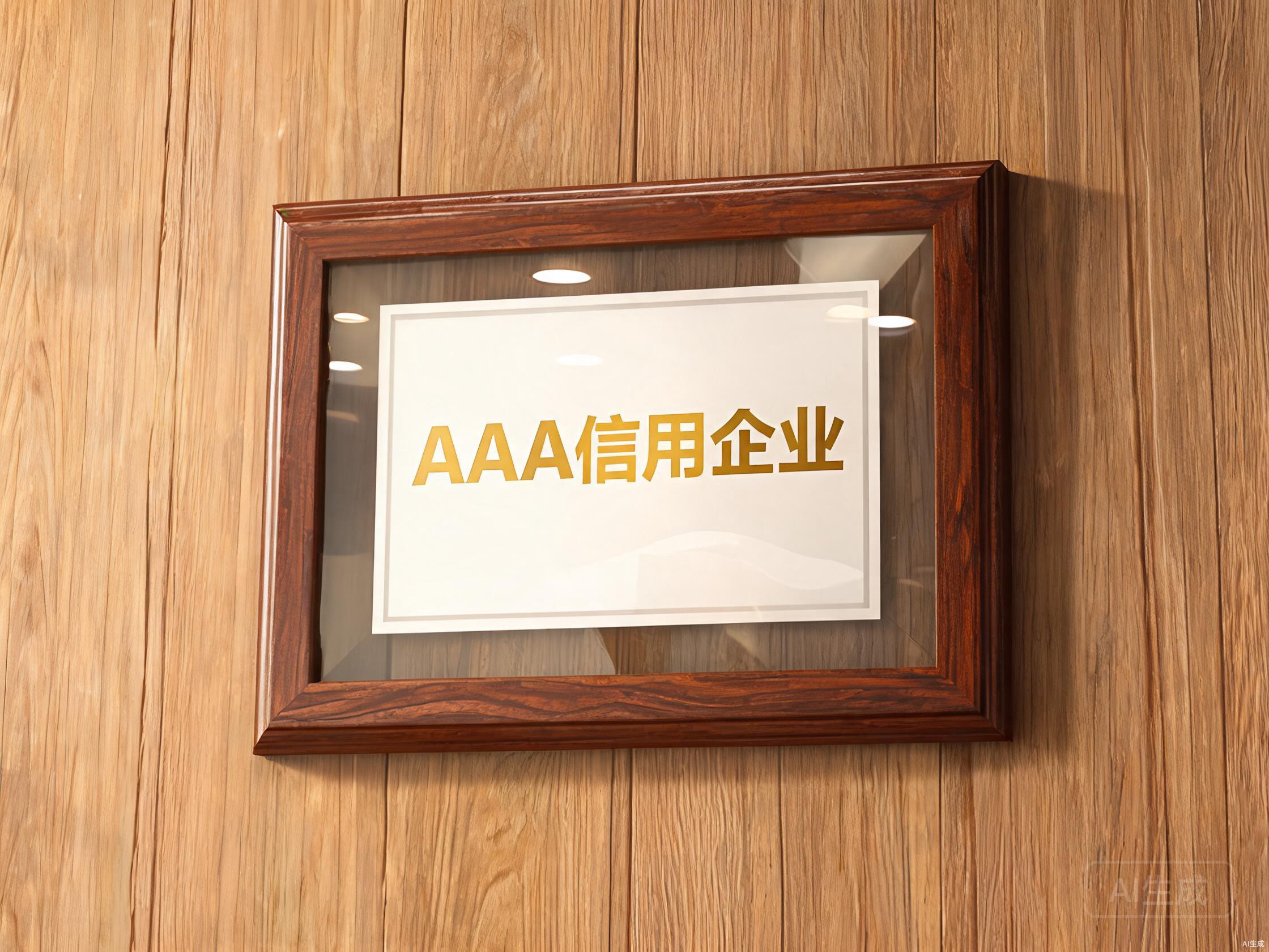 AAA级信用企业证书